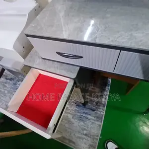 Dressing Table: Premium Grey Marble Vanity Table With Led Light