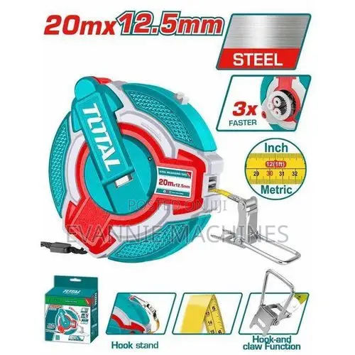 Total Tmt08206 Steel Measuring Tape 20mx12.5mm