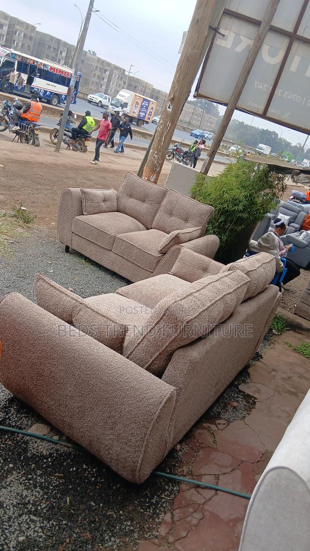 5 Seater Sofa Set – 3,2 Butterfly Design Beige Upholstery - thumbnail 2