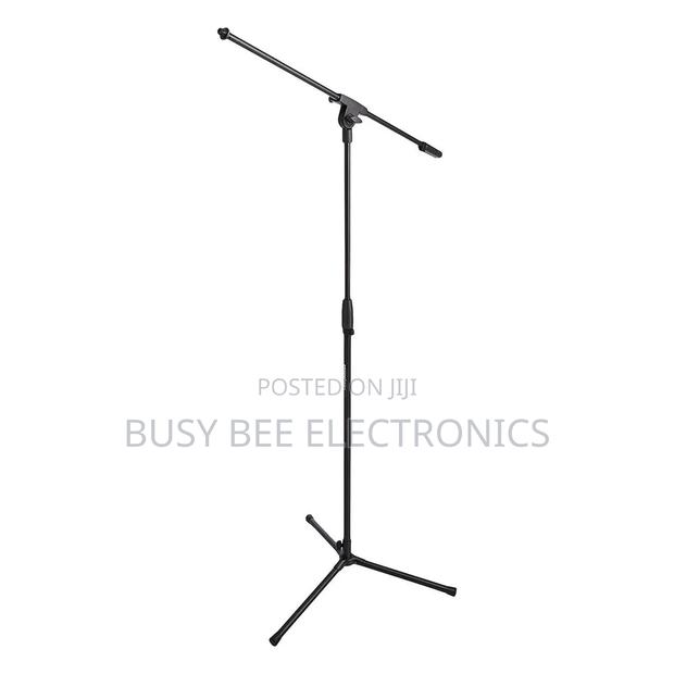 Black Tripod Base Microphone Stand With Boom