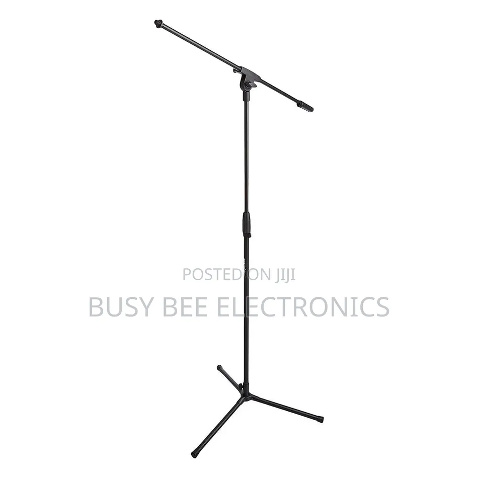 Black Tripod Base Microphone Stand With Boom