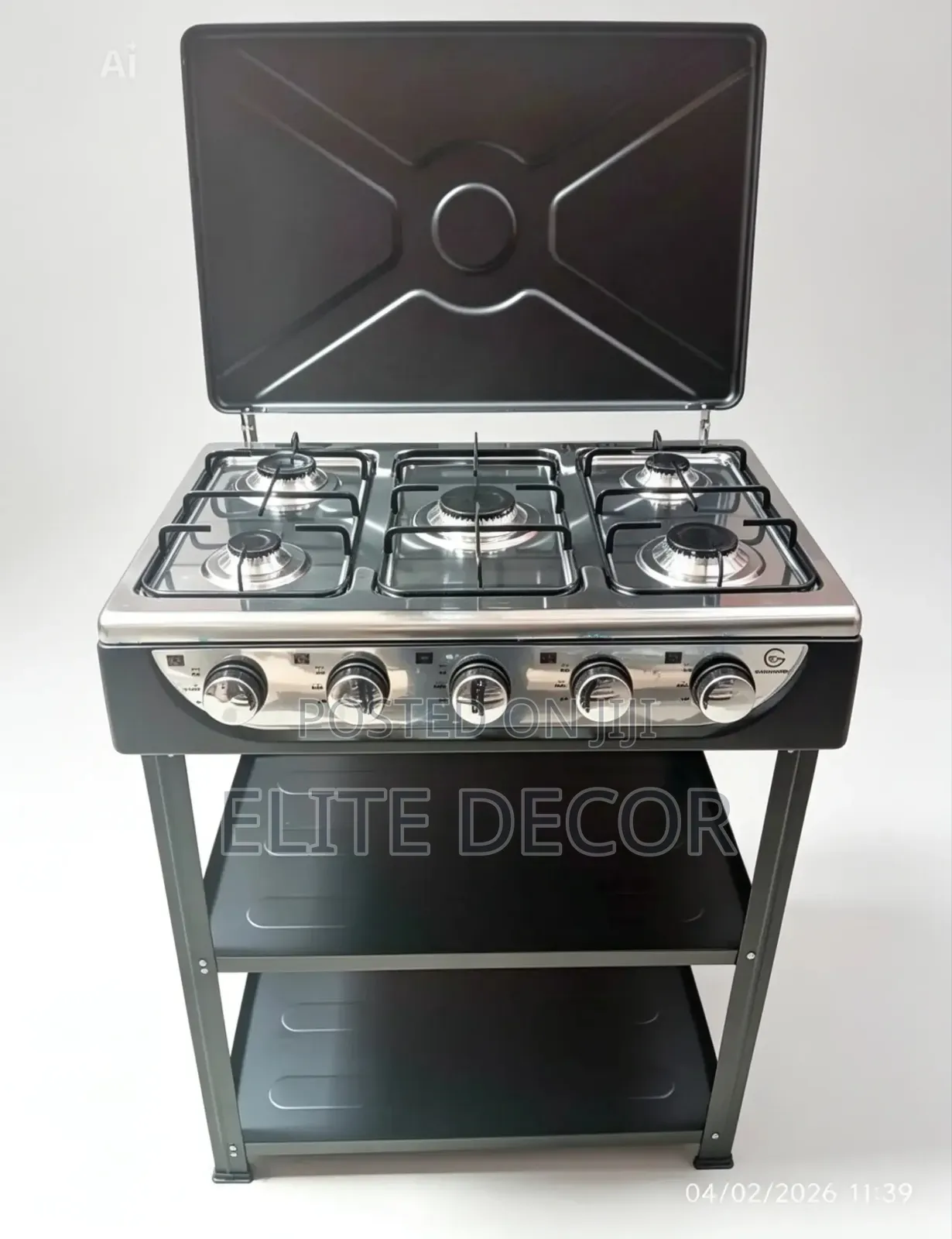 Eurochef 5 Burner Standing Cooker With Shelves –