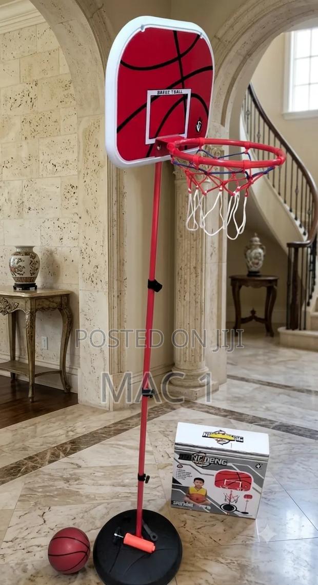 Adjustable Kids Basketball Hoop Stand Set With Ball Pump