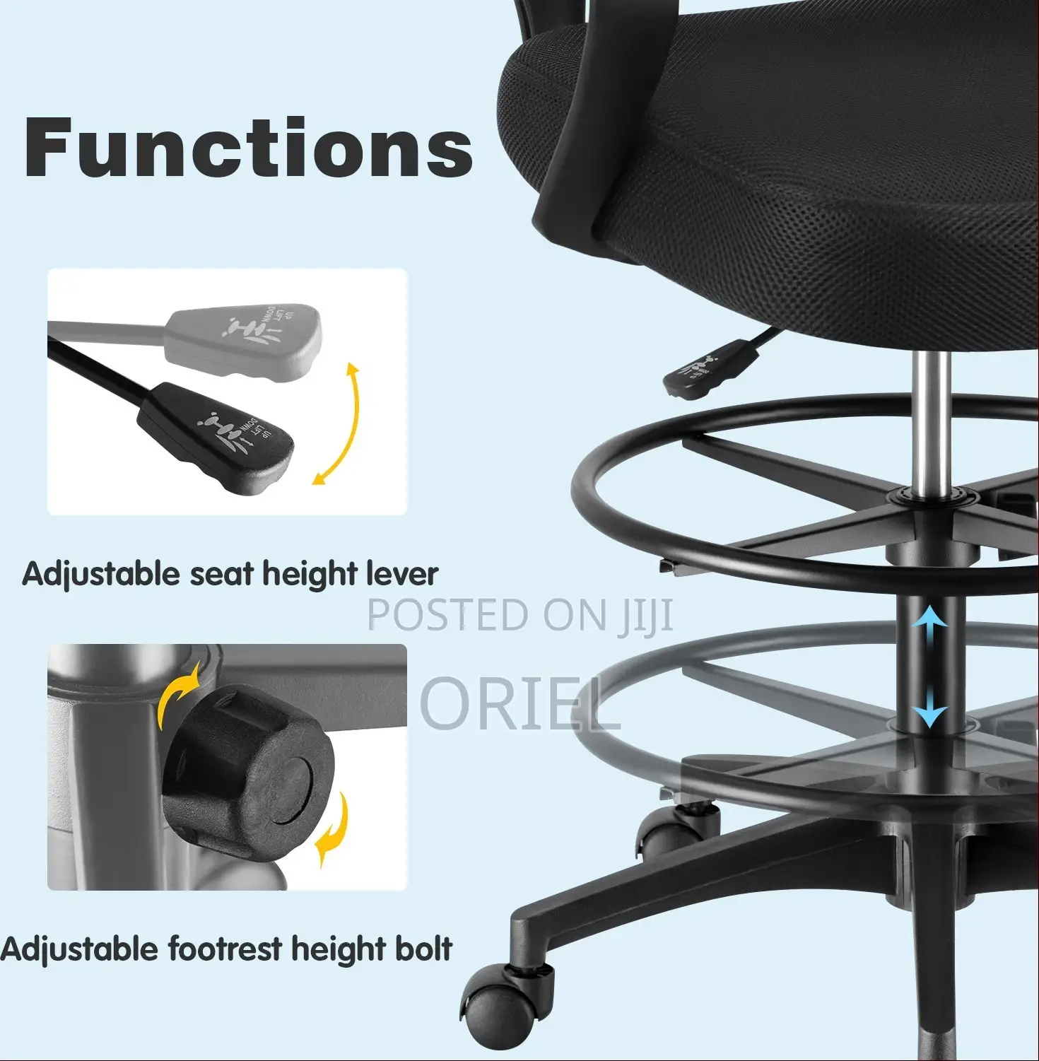 Office Chair : Adjustable Height Office Counter Chair