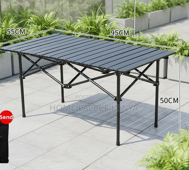 Outdoor Table: Egg Roll Carbon Steel Folding Table - thumbnail 7