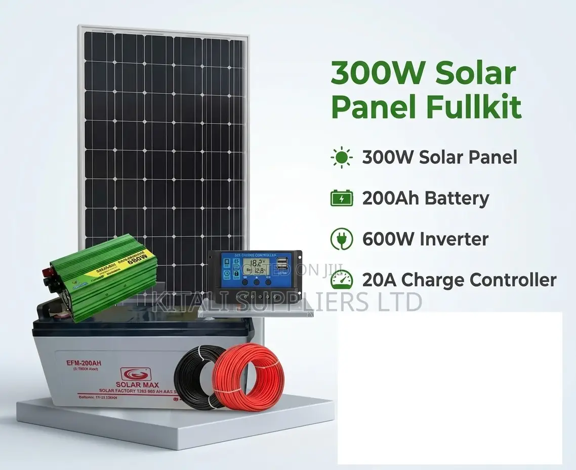 Kitali 300w Fullkit Solar Power System With 200ah Battery Complete