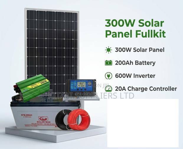 Kitali 300w Fullkit Solar Power System With 200ah Battery Complete