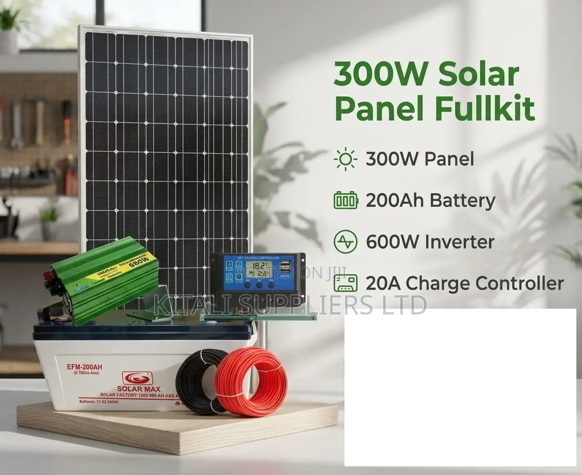 Kitali 300w Fullkit Solar Power System With 200ah Battery Complete