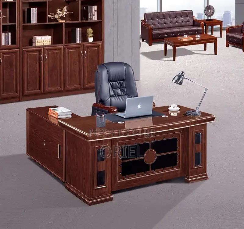 Office Desk : 1.5m Mahogany Finish Office Desk
