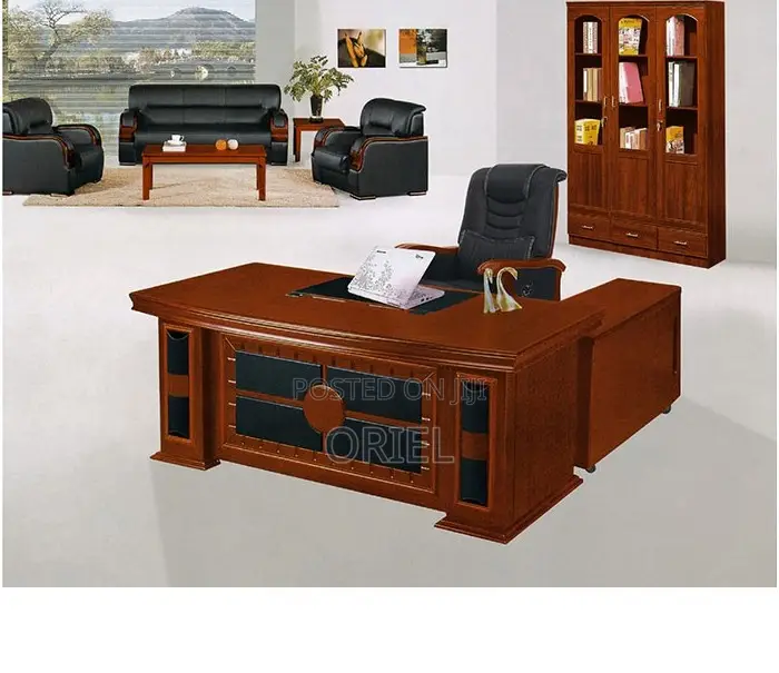 Office Desk : 1.5m Mahogany Finish Office Desk