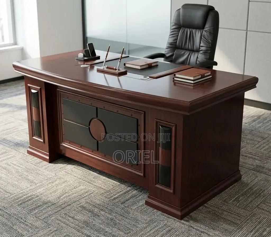 Office Desk : 1.5m Mahogany Finish Office Desk