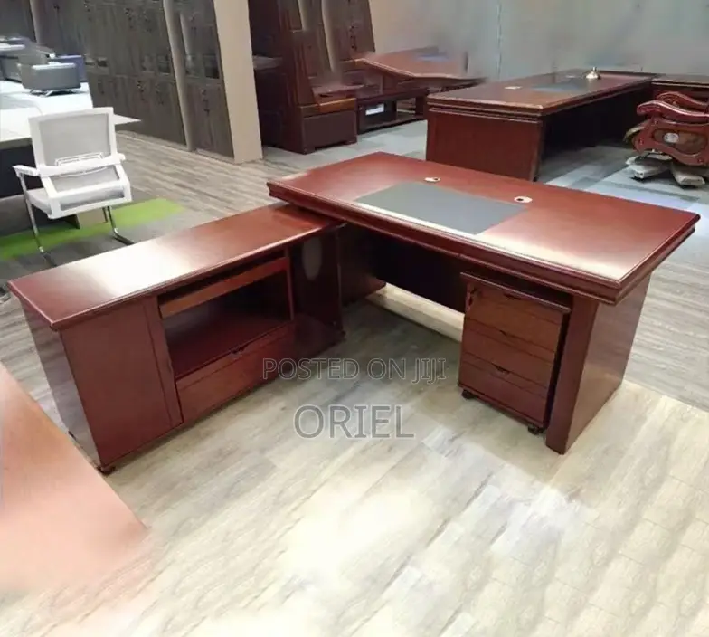 Office Desk : 1.5m Mahogany Finish Office Desk