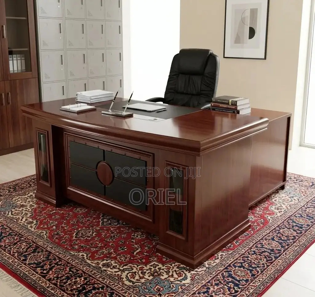 Office Desk : 1.5m Mahogany Finish Office Desk