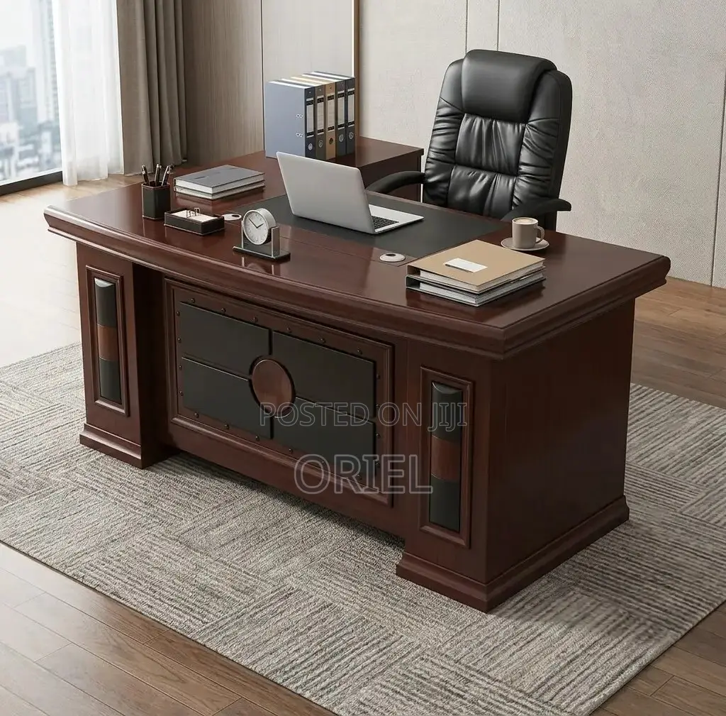 Office Desk : 1.5m Mahogany Finish Office Desk