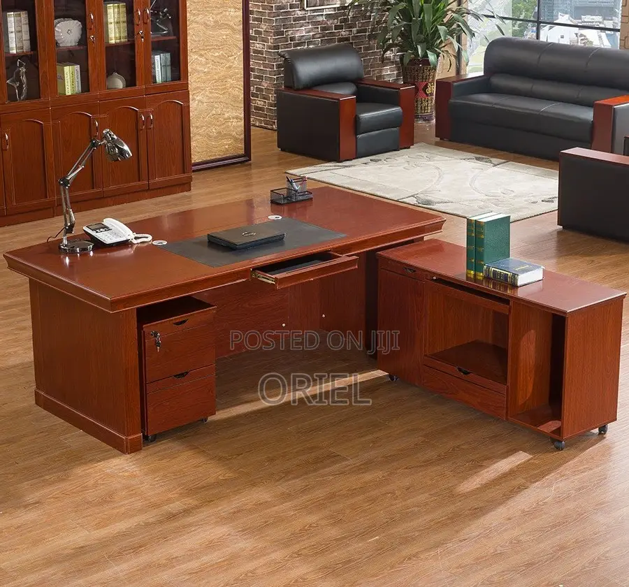 Office Desk : 1.5m Mahogany Finish Office Desk