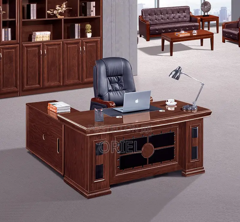 Office Desk : 1.5m Mahogany Finish Office Desk