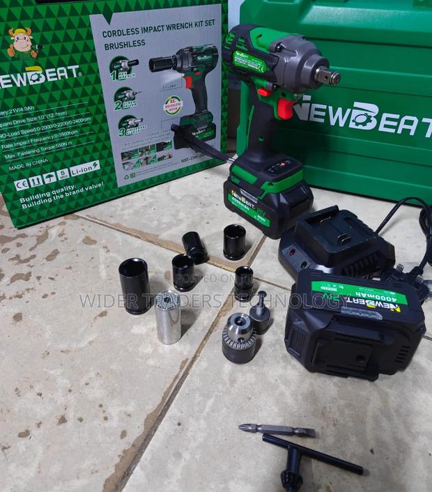 Newbeat Cordless Brushless Impact Wrench Comes With √2pc 21v