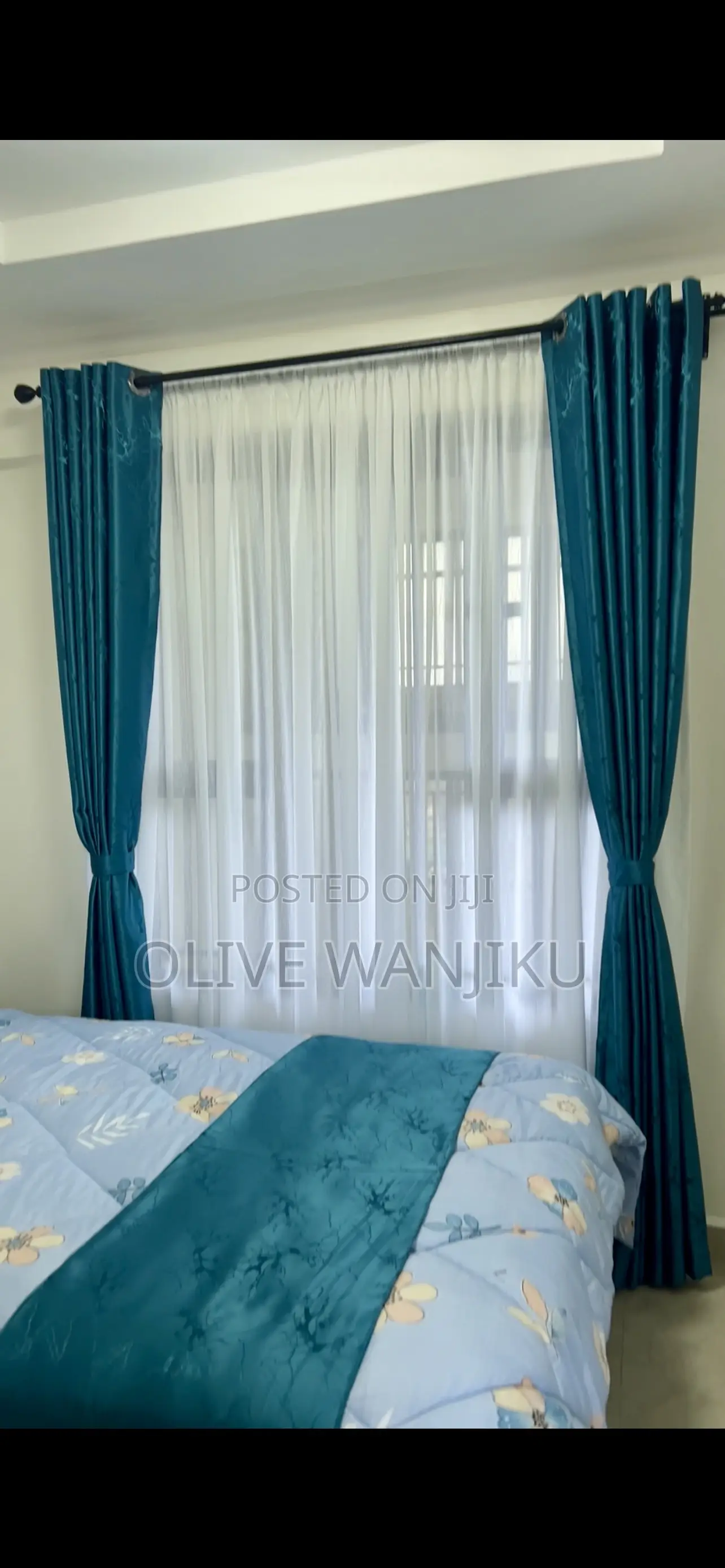 Teal Blue Curtains and Sheers