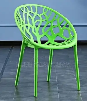 Plastic Chair: Vein Textured Backrest Home Chair