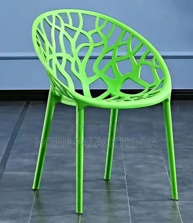Plastic Chair: Vein Textured Backrest Home Chair