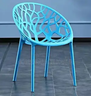Plastic Chair: Vein Textured Backrest Home Chair