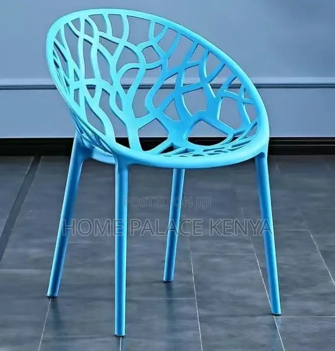 Plastic Chair: Vein Textured Backrest Home Chair