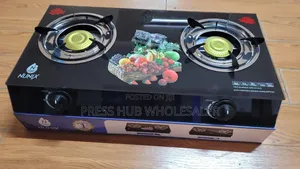 Nunix 2-Burner Glass Top Gas Cooker Auto-Ignition