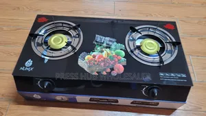 Nunix 2-Burner Glass Top Gas Cooker Auto-Ignition