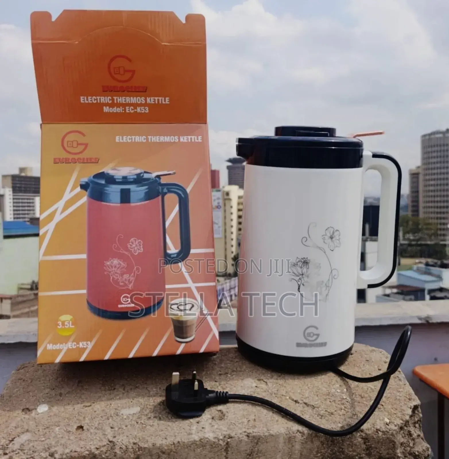 Eurochef 3.5 Litres 2 In1 Cordless Kettle With Thermal