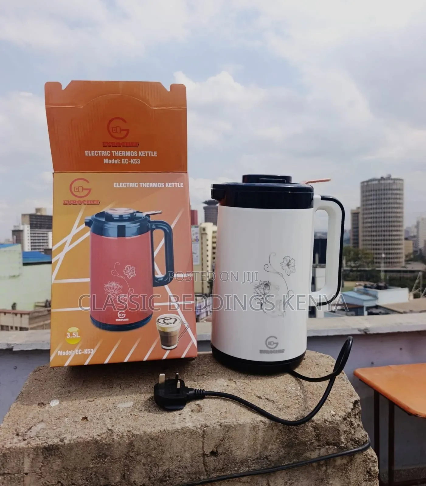 Eurochef 3.5 Litres 2 In1 Cordless Kettle With Thermal