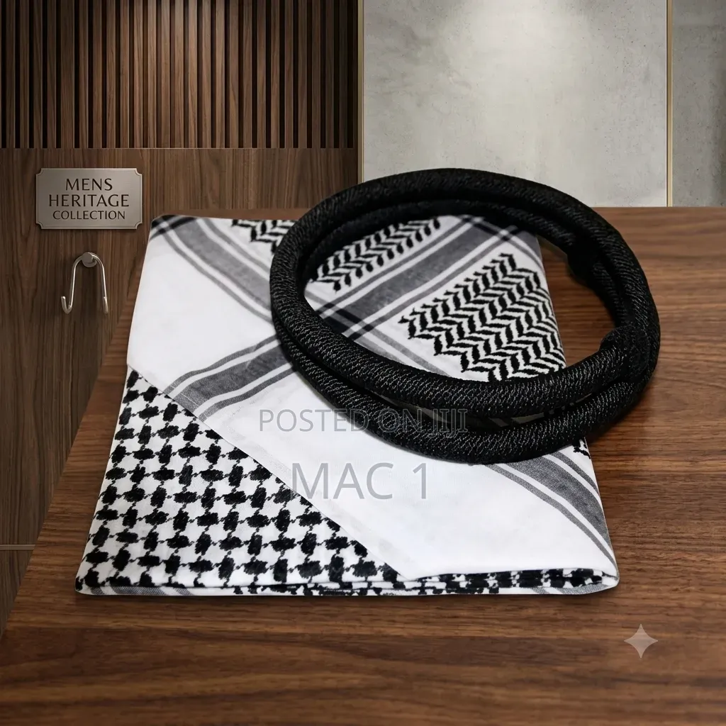 Traditional Red White Keffiyeh / Shemagh Headscarf With Agal