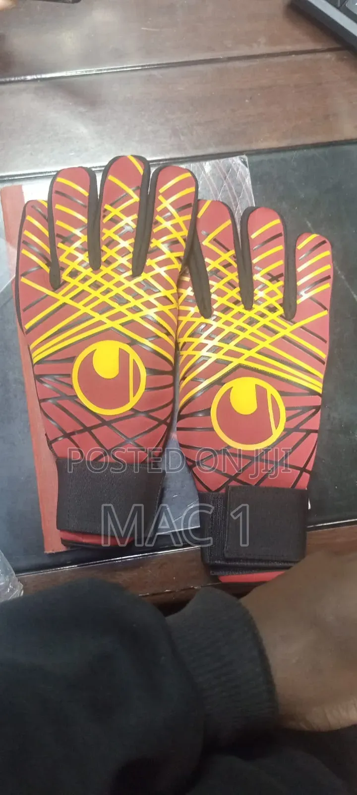 Premium Durable Football Goalkeeper Gloves (Red/Yellow)
