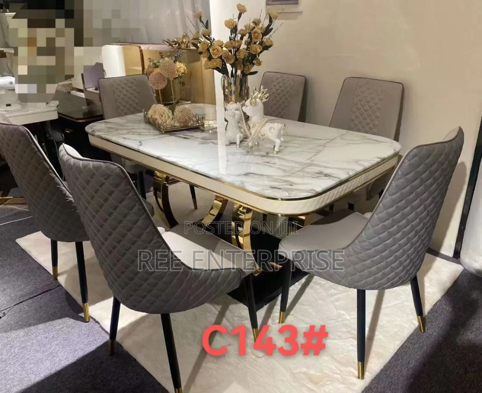 6 Sitter Executive Modern Advanced Marble Dinning Table