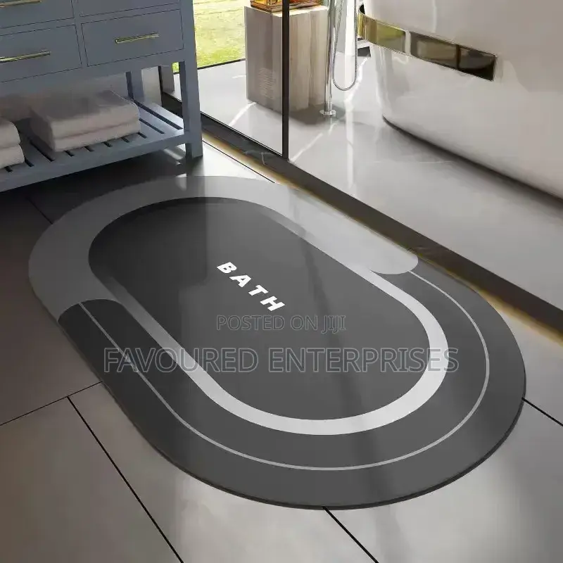 Oval Absorbent Bathroom Mat