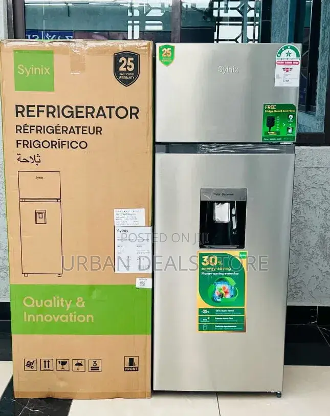Syinix 210l Double Door Refrigerator With Water Dispenser
