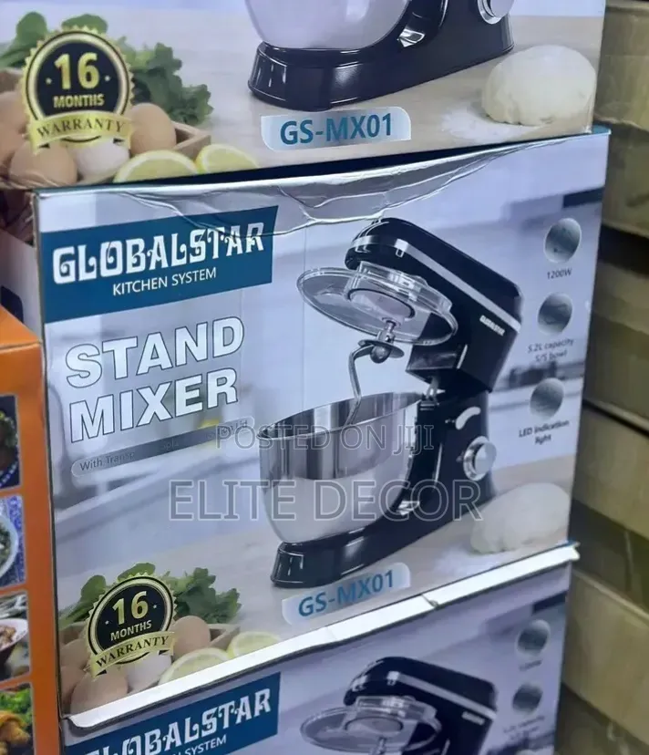 Globalstar Standing Mixer* 1200w Stainless Steel Bowl With 5.2l
