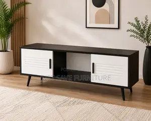 5ft Black White Modern Tv Stand