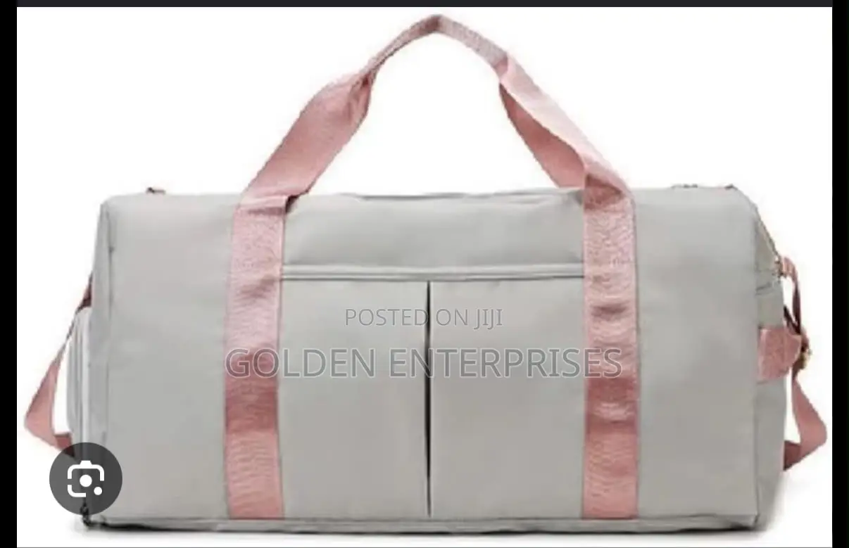 Beige Gym/Sports/Luggage Bag With Shoe Compartment