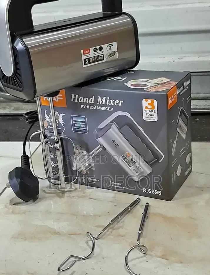 Raf 800w Commercial Hand Mixer | 5-speed Electric Cake Dough Mixer