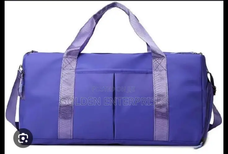 Purple Gym/ Sports/ Travel Bag With Shoe Compartment