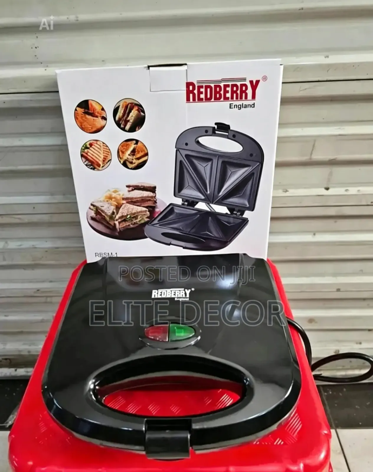 Redberry 750w Sandwich Maker | Non-Stick Toast Snack Maker