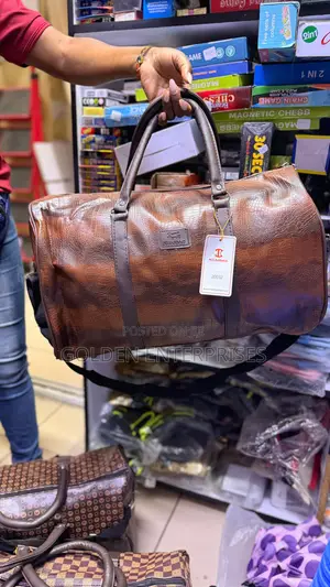 Executive Croc-Texture Carry-on Duffel Bag