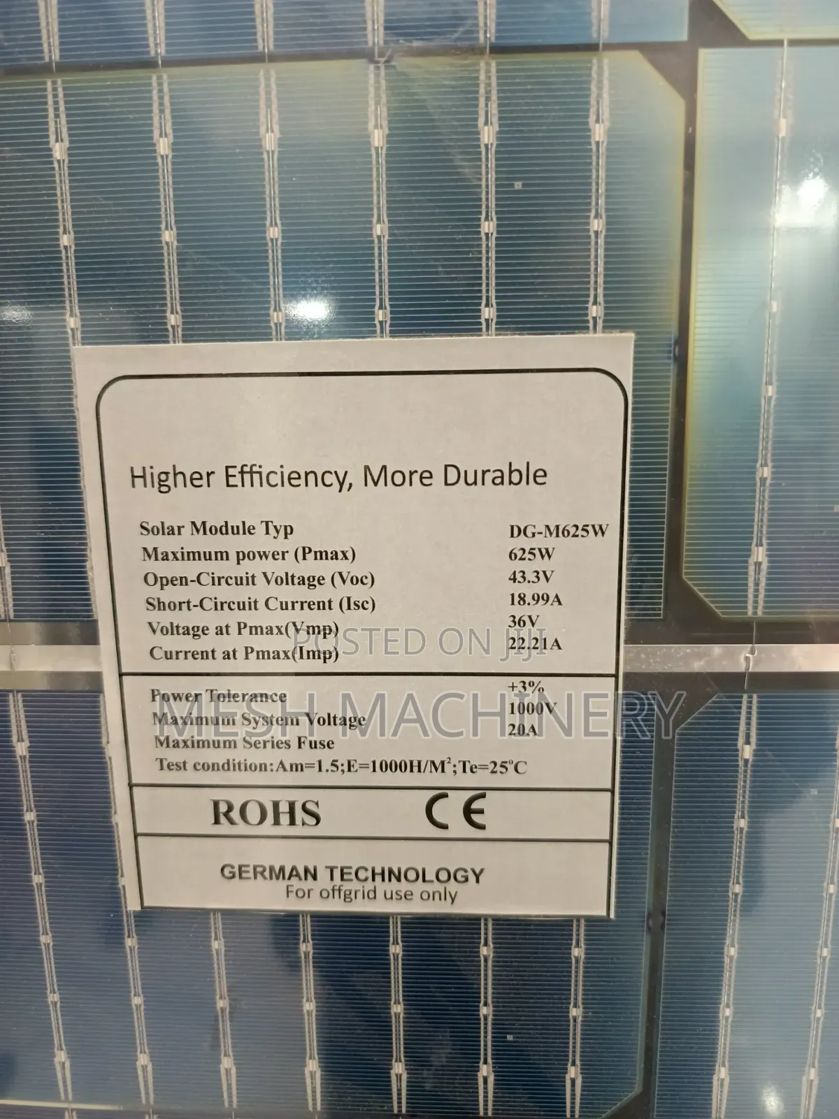 Phoenix 625 Solar Panels