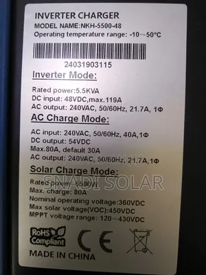 5kw 5.5kva Snadi Hybrid Inverter