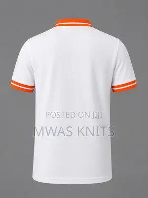 White Collar Orange Polo T Shirt Fashion