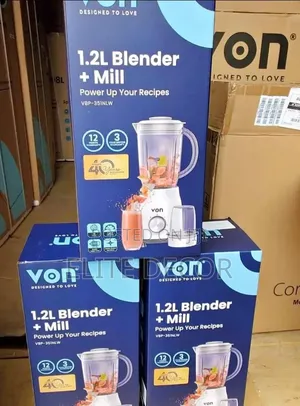 Von 2-in-1 Blender 1.2l With Grinder | Durable Kitchen Blender |