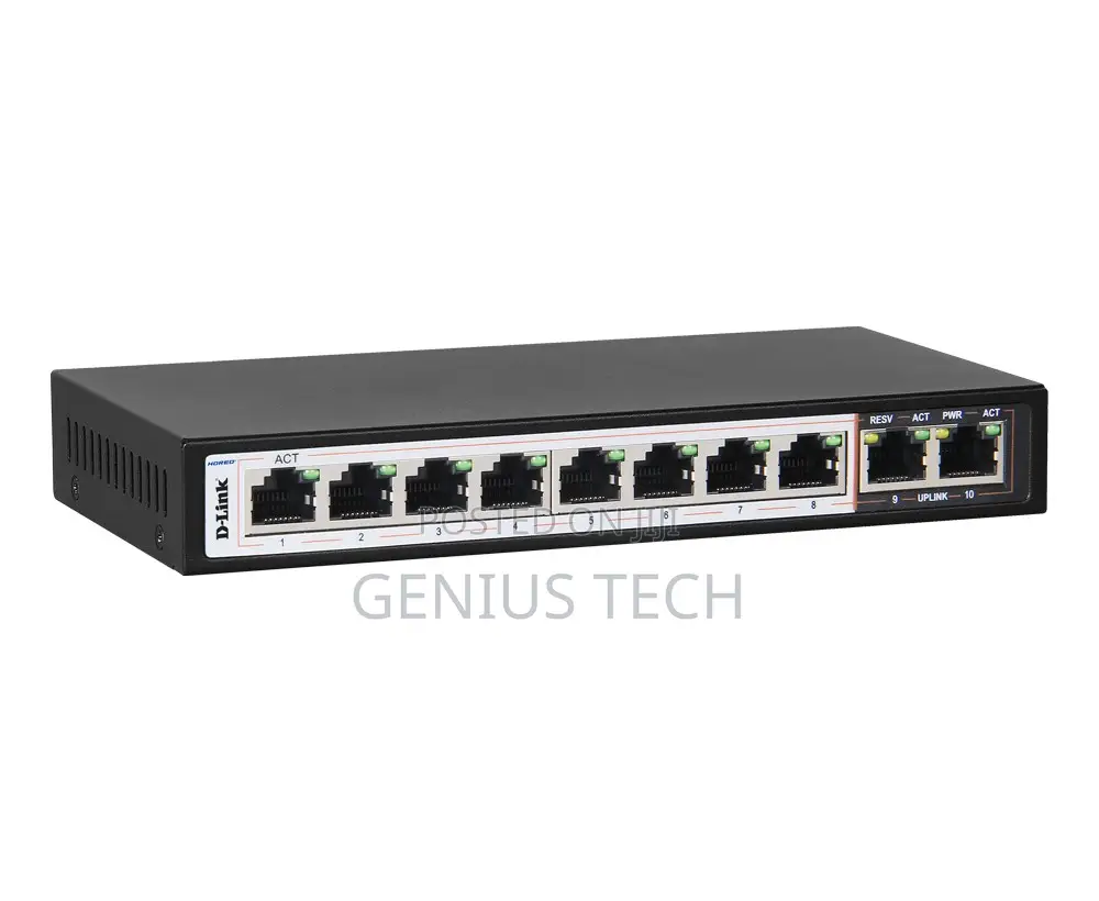 D-Link Des-F1010p-E/B 10-Port Poe+ Surveillance Switch