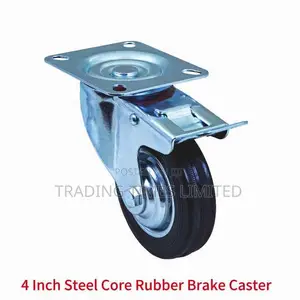 Rubber Castor Wheel 4' With Brake