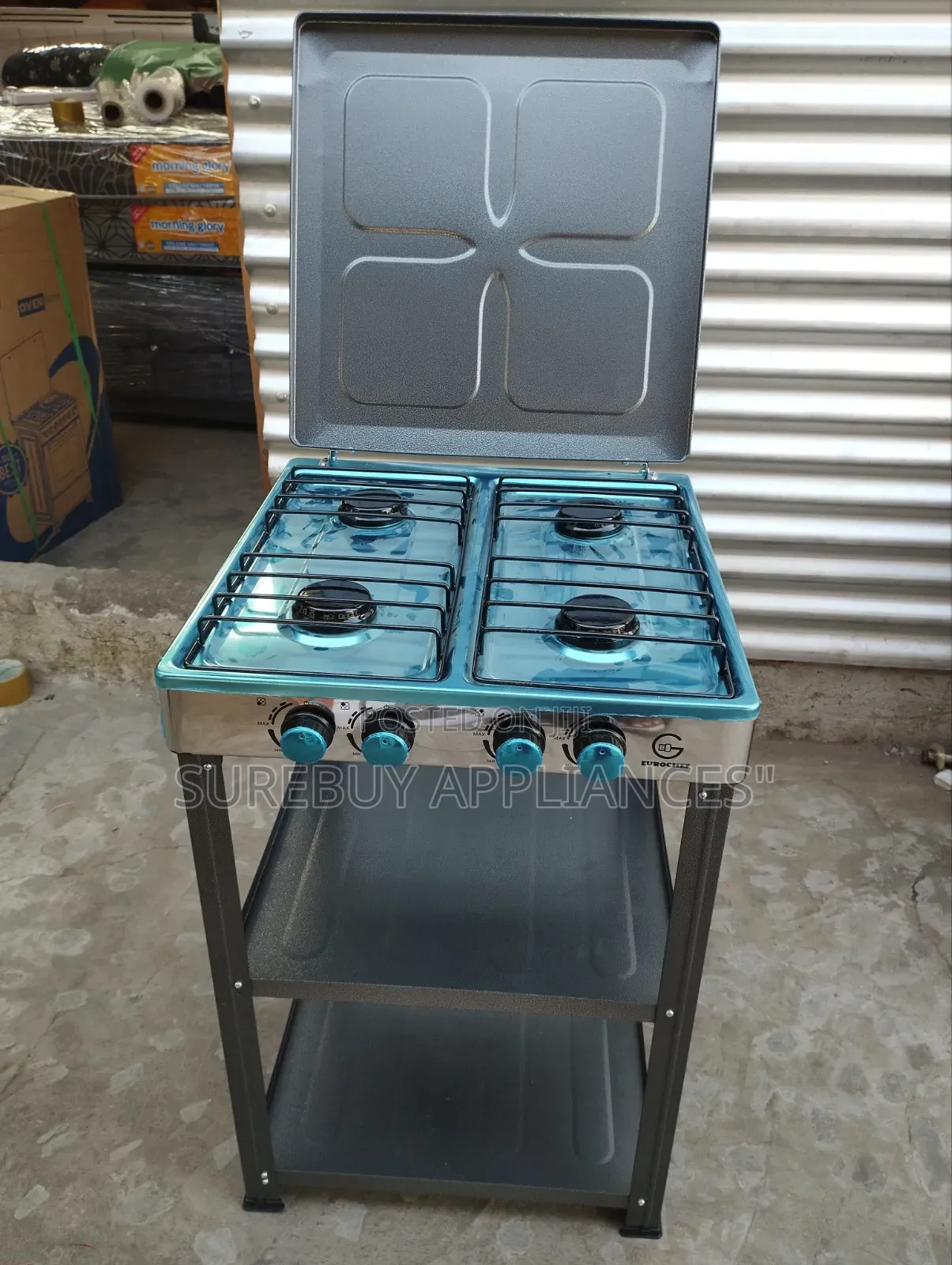 Eurochef 4 Burner Full Gas With Shelves