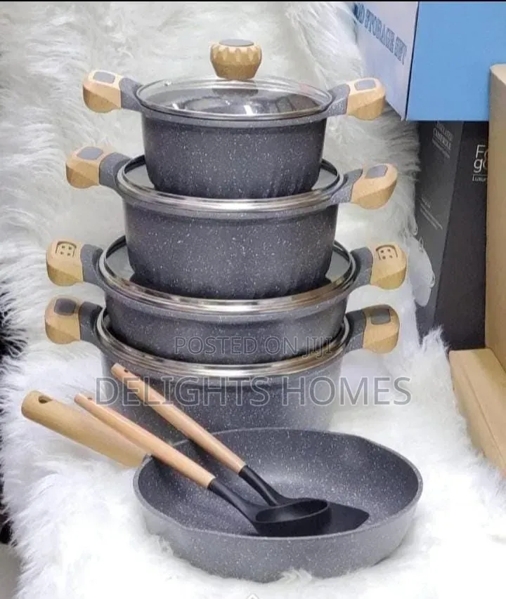 Ucclife Heavy Duty Cookware 11pcs With Bamboo Handle Set-Alp